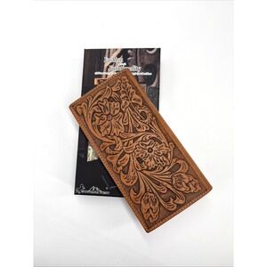 Montana West Bi-Fold Wallet Genuine Leather Tooled Charging Bank NIB